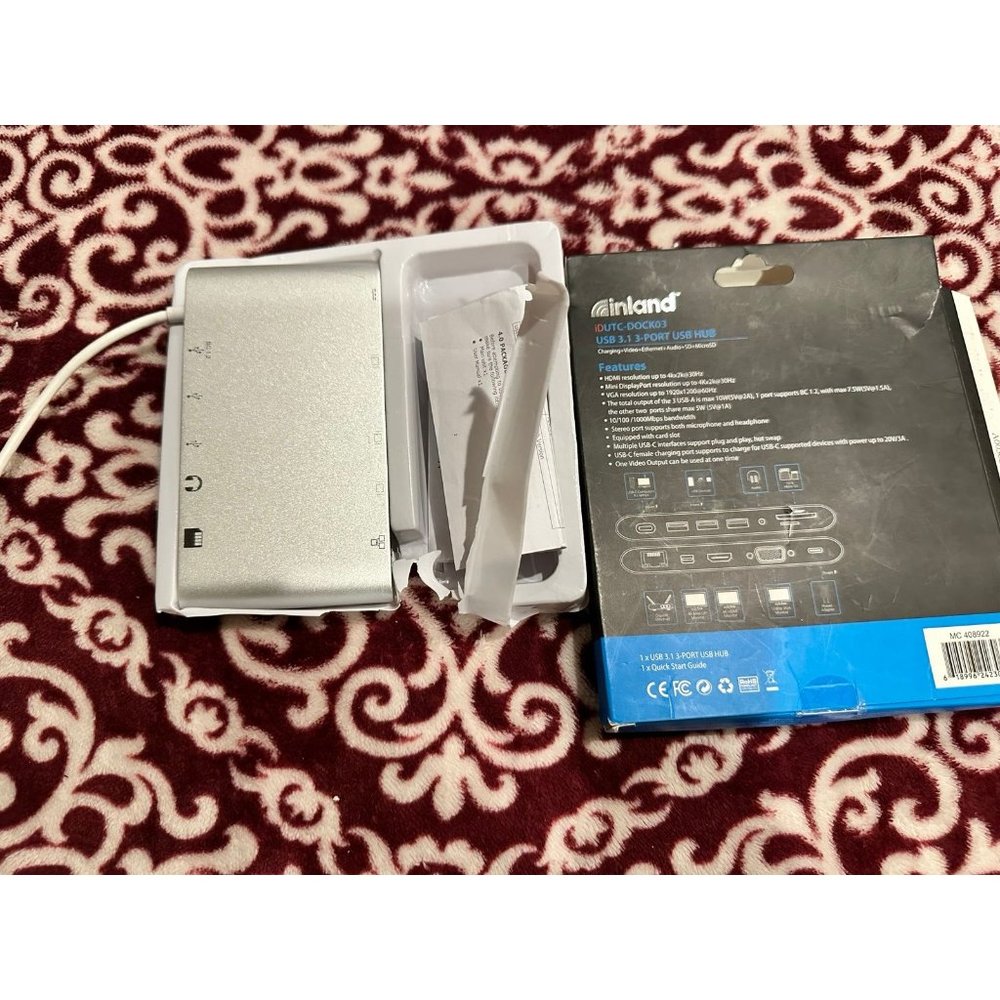 New inland 3 port usb hub UNTESTED RETURN